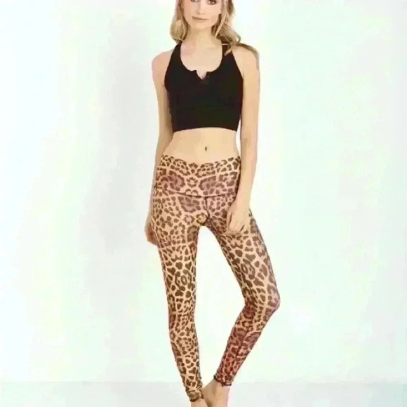TEEKI GOLD AWAKENING LEOPARD HOT  PANT LEGGINGS EXTRA SMALL - Picture 2 of 4